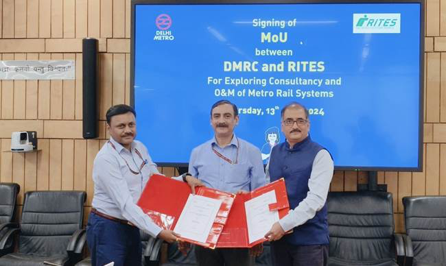 RITES & DMRC sign MoU for exploring  Consultancy and O&M of Metro Rail Systems